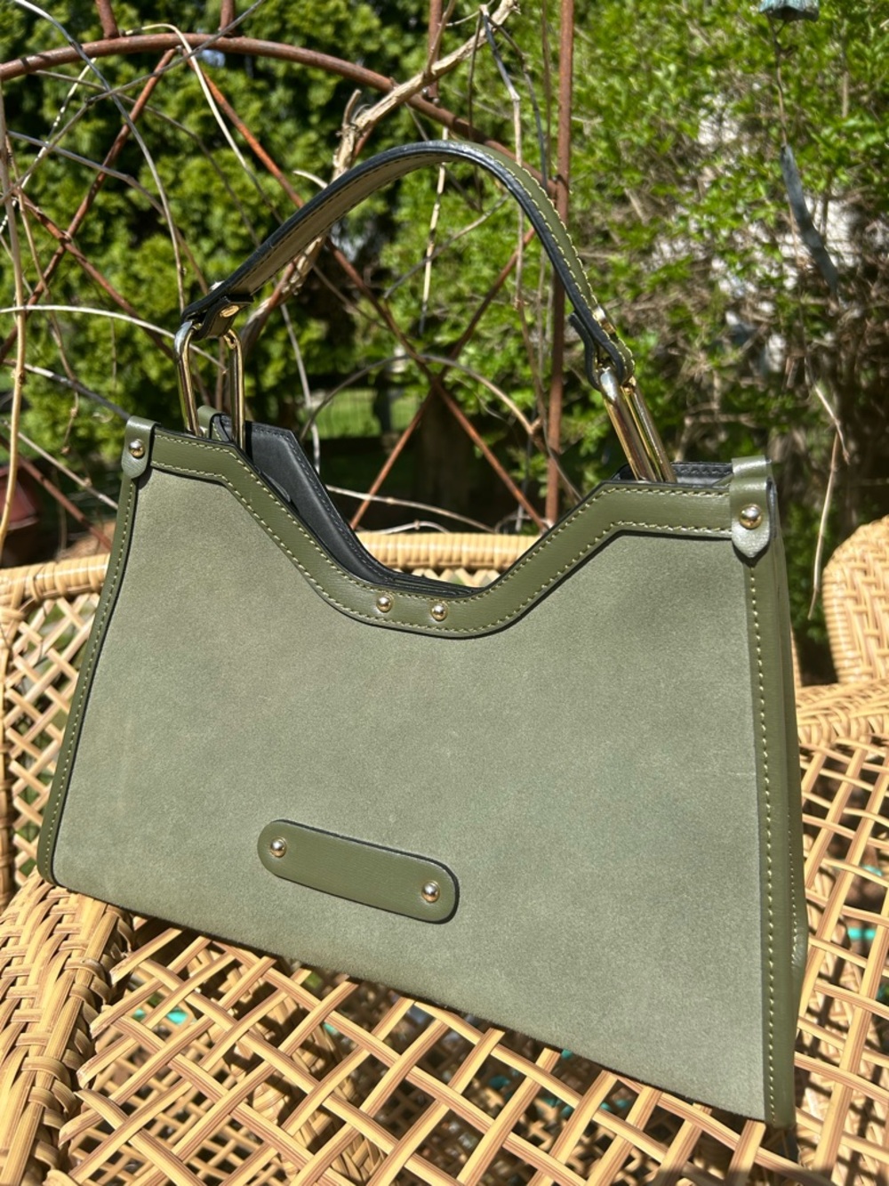 Suede satchel